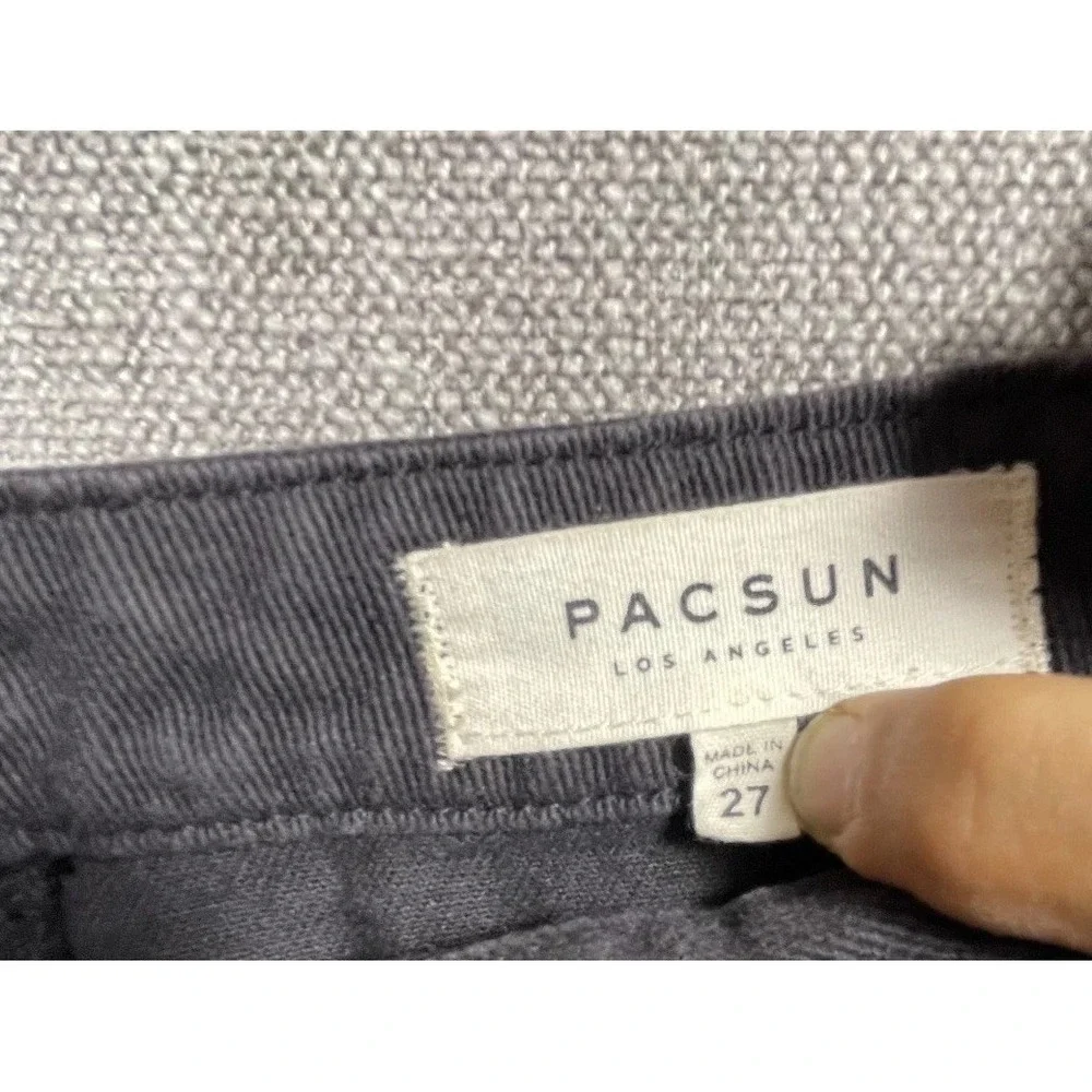 PacSun Womens 27 Black Denim Asymmetric Hem Mini Skirt Side Zip Streetwear